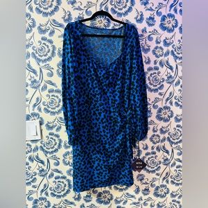 NWT Flattering Retro Ava & Viv Polka Dot Wrap Mini Dress 1X